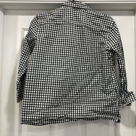 Lauren Ralph Lauren black white button down blouse collared size L - Picture 5 of 6